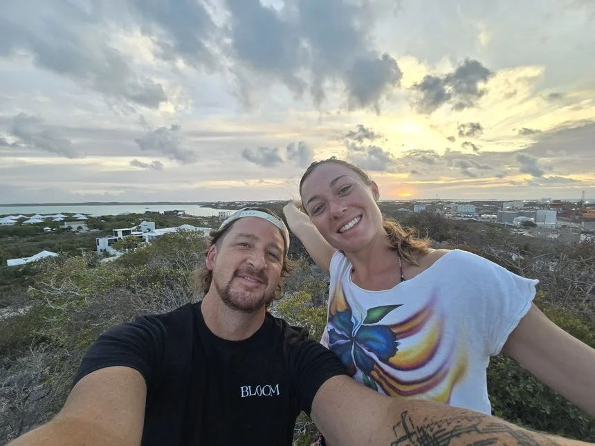 Jason Spencer and Kelly watching a Caribbean sunset