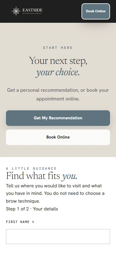 Booking & guidance, after mobile layout