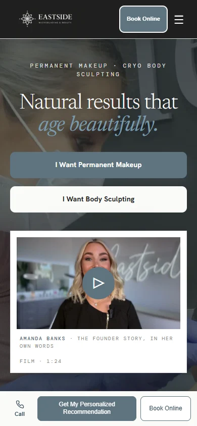 Homepage, after mobile layout