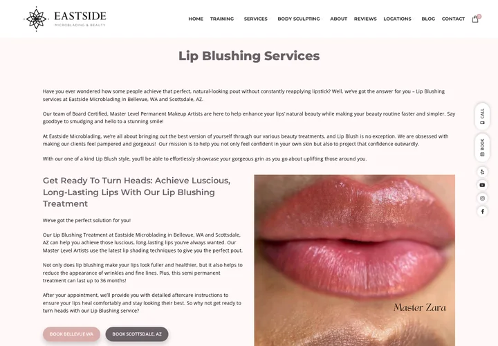 Original Eastside Lip blushing page, September 24, 2026