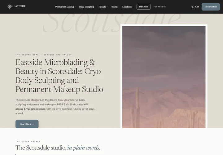Redesigned Eastside Scottsdale page, September 25, 2026